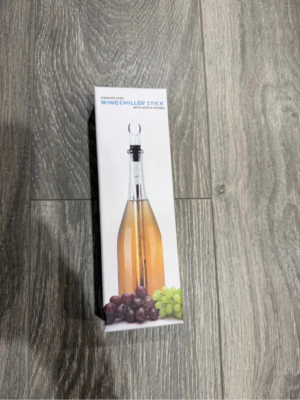Stainless Steel Wine Chiller Stick with Acrylic Pourer - Silver